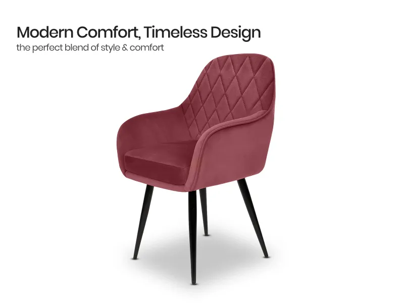 Orchid Solid Wood 4 seater Dining Table with Chair in Peach